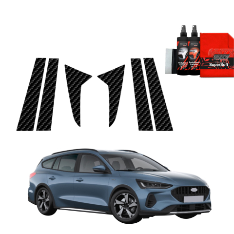 Bodyshield - Folie de protecție din carbon 6în1 pentru coloana B - Ford Focus Active X Kombi facelift (2021-2025)