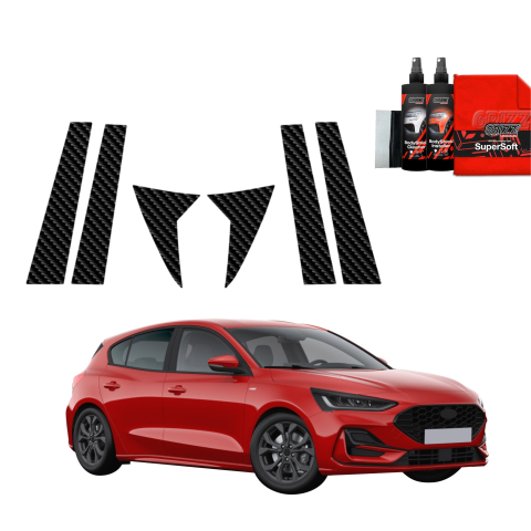 Bodyshield - Folie de protecție din carbon 6în1 pentru coloana B - Ford Focus ST-Line X Hatchback Facelift (2021-2025)