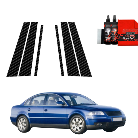 Bodyshield - Folie de protecție din carbon 6în1 pentru coloana B - Volkswagen Passat B5 Sedan Facelifting (2000-2005)