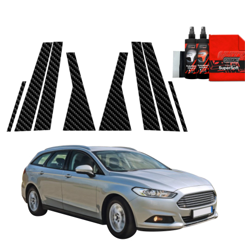 Bodyshield - Folie de protecție din carbon 8în1 pentru coloana A-B-C - Ford Mondeo Mk5 Combi (2014-2019)