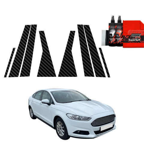 Bodyshield - Folie de protecție din carbon 8în1 pentru coloana A-B-C - Ford Mondeo Mk5 Sedan (2014-2019)