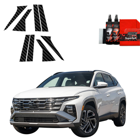 Bodyshield - Folie de protecție din carbon 8în1 pentru coloana A-B-C - Hyundai Tucson Facelift (2024-2026)
