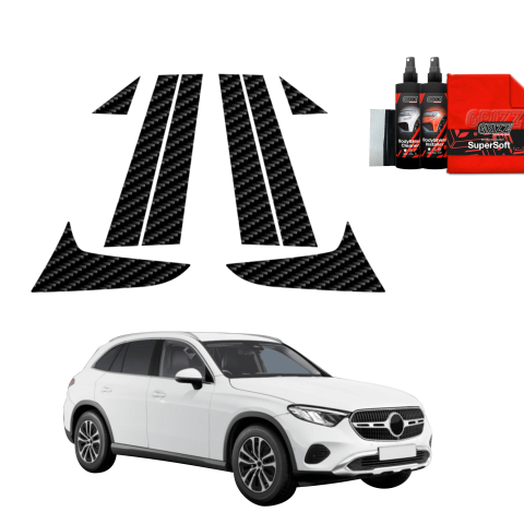 Bodyshield - Folie de protecție din carbon 8în1 pentru coloana A-B-C - Mercedes GLC Wagon (2025-2026)