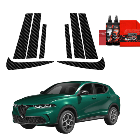 Bodyshield - Folie de protecție din carbon 8in1 pentru coloana B-C - Alfa Romeo Tonale (2022-2026)