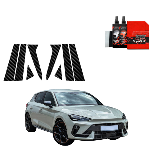 Bodyshield - Folie de protecție din carbon 8în1 pentru coloana B-C - Cupra Leon Hatchback (2024-2026)