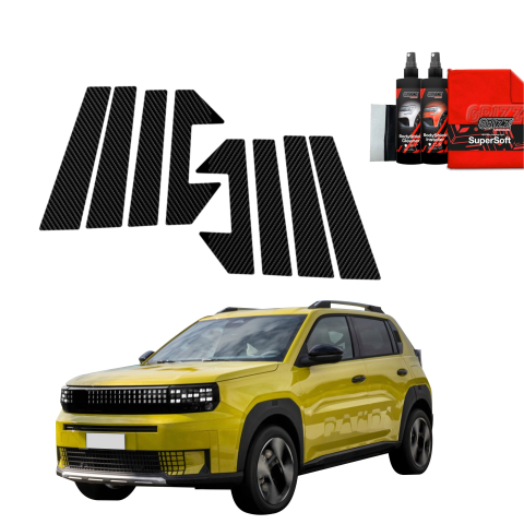 Bodyshield - Folie de protecție din carbon 8în1 pentru coloana B-C - Fiat Grande Panda (2025-2026)