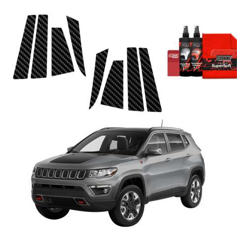 Bodyshield - Folie de protecție din carbon 8în1 pentru coloana B-C - Jeep Compass (2020-2024)