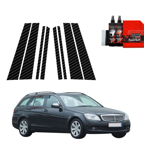 Bodyshield - Folie de protecție din carbon 8în1 pentru coloana B-C-S - Mercedes Benz Clasa C S204 Combi (2007-2011)