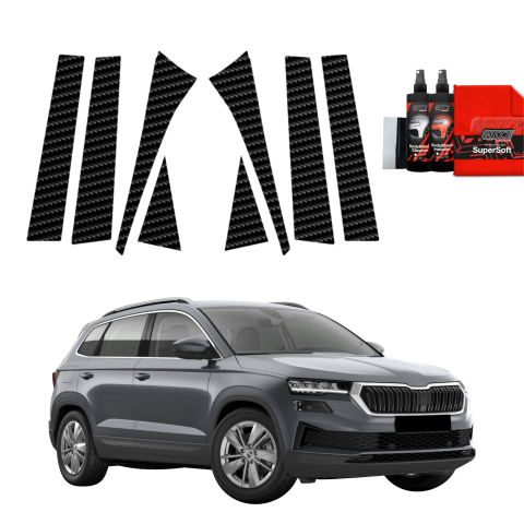 Bodyshield - Folie de protecție din carbon 8în1 pentru coloana B-C - Skoda Karoq (2022-2026)