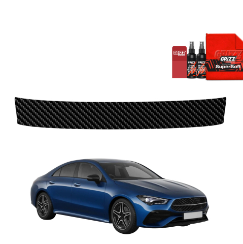 Folie interior - Folie de protecție din carbon pentru pragul portbagajului - Mercedes CLA 200 (2025-2026)