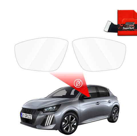 Folie Oglinzi - Folie de protecție împotriva ploii pentru oglinzi exterioare - Peugeot 208 2 (2019-2026)