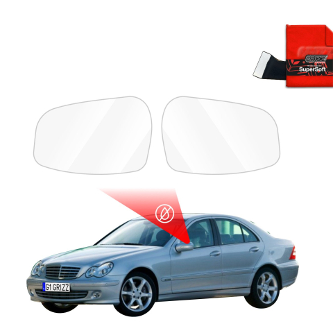 Folie Oglinzi - Folie de protecție împotriva ploii pentru oglinzile exterioare - Mercedes Benz C Clasa W203 Sedan (2000-2007)