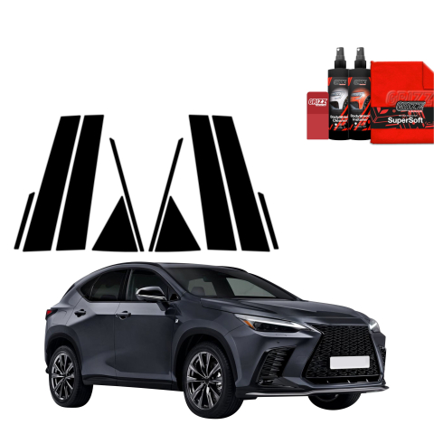 Bodyshield - Folie de protecție neagră 10în1 pentru coloana A-B-C - Lexus NX 350h (2021-2023)