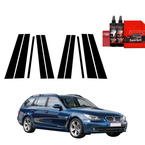 Bodyshield - Folie de protecție neagră 10în1 pentru coloana B-C - BMW 5 E61 Kombi LCI (2007-2010)