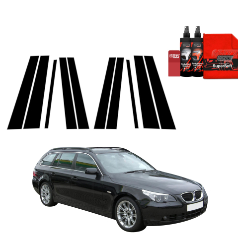 Bodyshield - Folie de protecție neagră 10în1 pentru coloana B-C - BMW 5 E61 Kombi PreLCI (2003-2007)