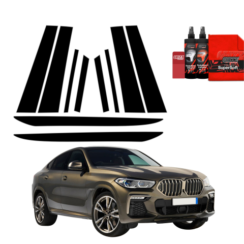 Bodyshield - Folie de protecție neagră 10în1 pentru coloana B-C - BMW X6M (2019-2023)