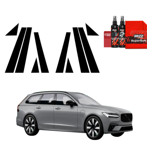 Bodyshield - Folie de protecție neagră 10în1 pentru coloana B-C - Volvo V90 (2021-2026)