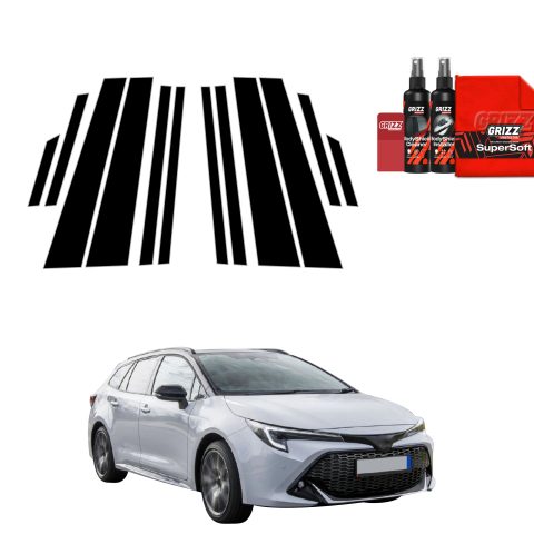 Bodyshield - Folie de protecție neagră 12în1 pentru coloana B-C - Toyota Corolla Kombi (2019-2022)