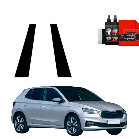 Bodyshield - Folie de protecție neagră 2in1 pentru coloana B-C - Skoda Fabia (2019-2026)