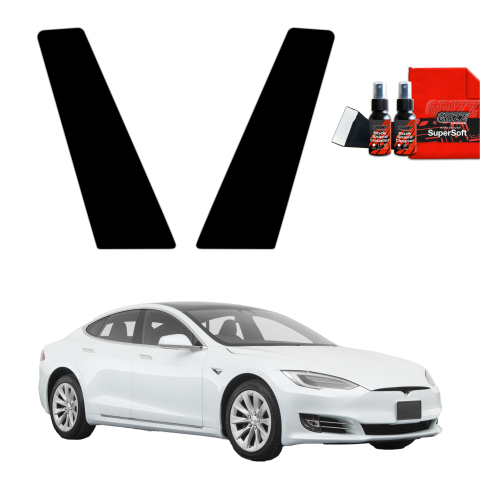 Bodyshield - Folie de protecție neagră 2în1 pentru coloana B - Tesla Model S (2023-2026)