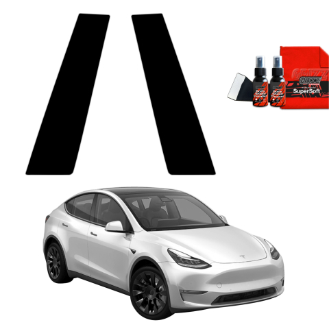 Bodyshield - Folie de protecție neagră 2în1 pentru coloana B - Tesla Model Y (2020-2024)