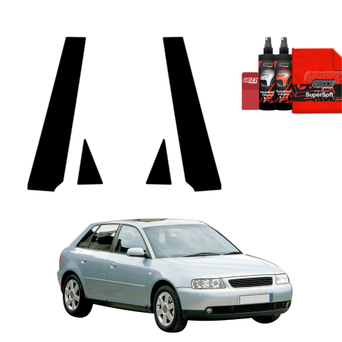 Bodyshield - Folie de protecție neagră 4în1 pentru coloana B-C - Audi A3 8L Hatchback 5D (1999-2003)