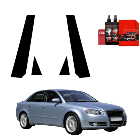 Bodyshield - Folie de protecție neagră 4în1 pentru coloana B-C - Audi A4 B7 Sedan (2004-2008)