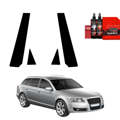 Bodyshield - Folie de protecție neagră 4în1 pentru coloana B-C - Audi A6 C6 Avant (2004-2008)