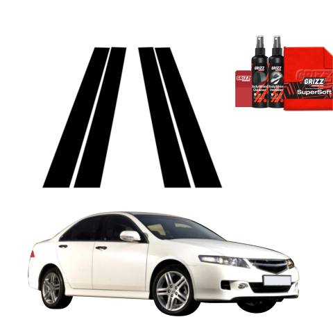 Bodyshield - Folie de protecție neagră 4în1 pentru coloana B - Honda Accord 7 Facelift (2005-2007)