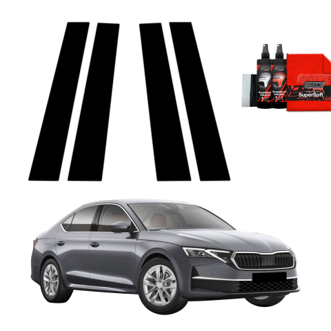 Bodyshield - Folie de protecție neagră 4in1 pentru coloana B - Skoda Octavia 4 Hatchback Facelifting (2024-2026)