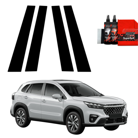 Bodyshield - Folie de protecție neagră 4în1 pentru coloana B - Suzuki S-Cross (2021-2026)
