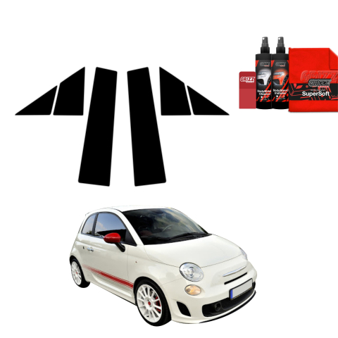 Bodyshield - Folie de protecție neagră 6în1 pentru coloana A-B - Abarth 500 (2016-2023)