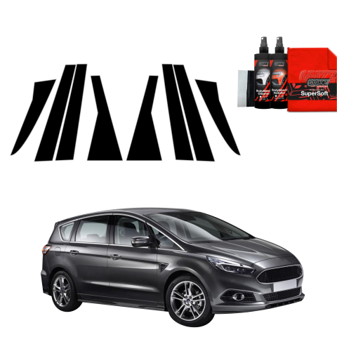 Bodyshield - Folie de protecție neagră 6în1 pentru coloana A-B-C - Ford S-Max MK2 (2015-2019)
