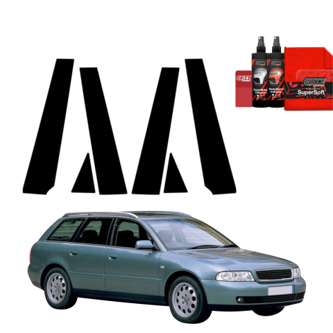 Bodyshield - Folie de protecție neagră 6în1 pentru coloana B-C - Audi A4 B5 Avant (1994-2001)