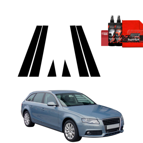Bodyshield - Folie de protecție neagră 6în1 pentru coloana B-C - Audi A4 B8 Avant (2007-2011)