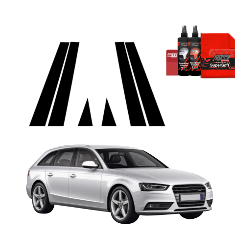 Bodyshield - Folie de protecție neagră 6în1 pentru coloana B-C - Audi A4 B8 Avant Facelift (2011-2015)