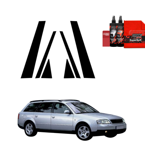 Bodyshield - Folie de protecție neagră 6în1 pentru coloana B-C - Audi A6 C5 Avant (1998-2004)