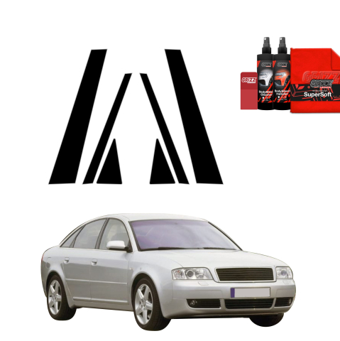 Bodyshield - Folie de protecție neagră 6în1 pentru coloana B-C - Audi A6 C5 Sedan (1997-2004)