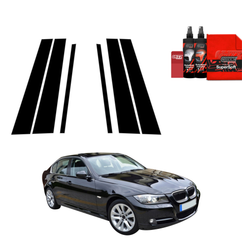 Bodyshield - Folie de protecție neagră 6în1 pentru coloana B-C - BMW 3 E90 Sedan LCI (2008-2012)