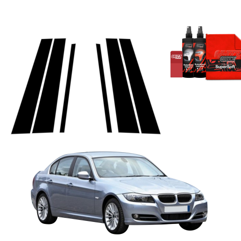 Bodyshield - Folie de protecție neagră 6în1 pentru coloana B-C - BMW 3 E90 Sedan Pre-LCI (2004-2008)