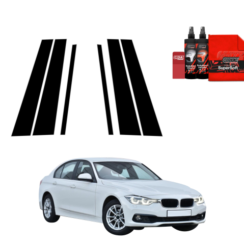 Bodyshield - Folie de protecție neagră 6în1 pentru coloana B-C - BMW 3 F30 Sedan LCI (2015-2018)