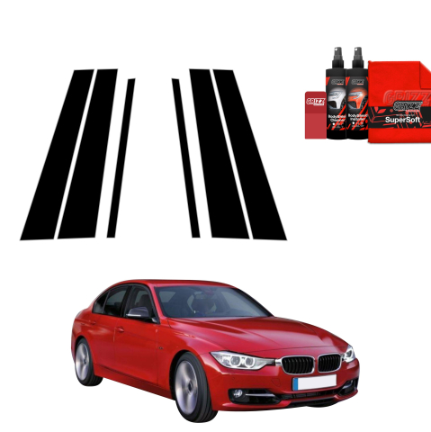 Bodyshield - Folie de protecție neagră 6în1 pentru coloana B-C - BMW 3 F30 Sedan Pre-LCI (2011-2015)