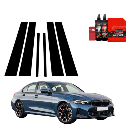 Bodyshield - Folie de protecție neagră 6în1 pentru coloana B-C - BMW 3 Sedan (2025-2026)