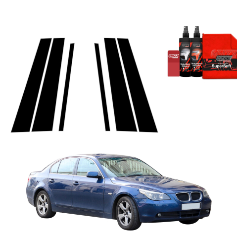 Bodyshield - Folie de protecție neagră 6în1 pentru coloana B-C - BMW 5 E60 Sedan PreLCI (2003-2007)