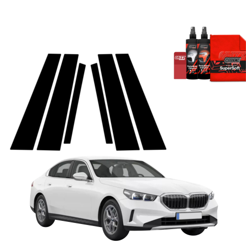 Bodyshield - Folie de protecție neagră 6în1 pentru coloana B-C - BMW 5 Sedan G60 520i (2024-2026)