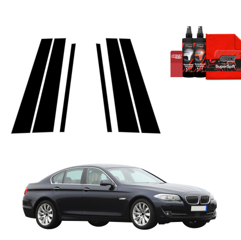 Bodyshield - Folie de protecție neagră 6în1 pentru coloana B-C - BMW Seria 5 F10 Sedan PreLCI (2010-2012)