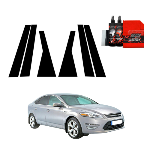Bodyshield - Folie de protecție neagră 6în1 pentru coloana B-C - Ford Mondeo Mk4 Sedan (2007-2014)