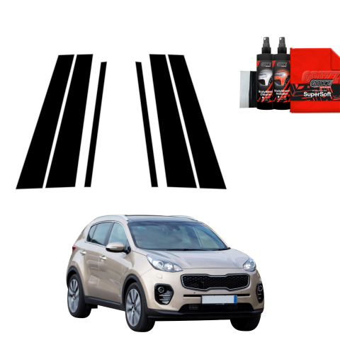 Bodyshield - Folie de protecție neagră 6în1 pentru coloana B-C - Kia Sportage 4 (2018-2021)