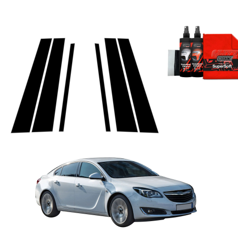 Bodyshield - Folie de protecție neagră 6în1 pentru coloana B-C - Opel Insignia A Sedan Facelifting (2013-2017)