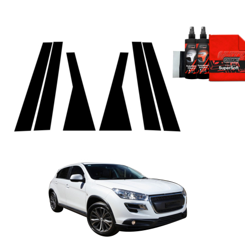 Bodyshield - Folie de protecție neagră 6în1 pentru coloana B-C - Peugeot 4008 (2012-2017)